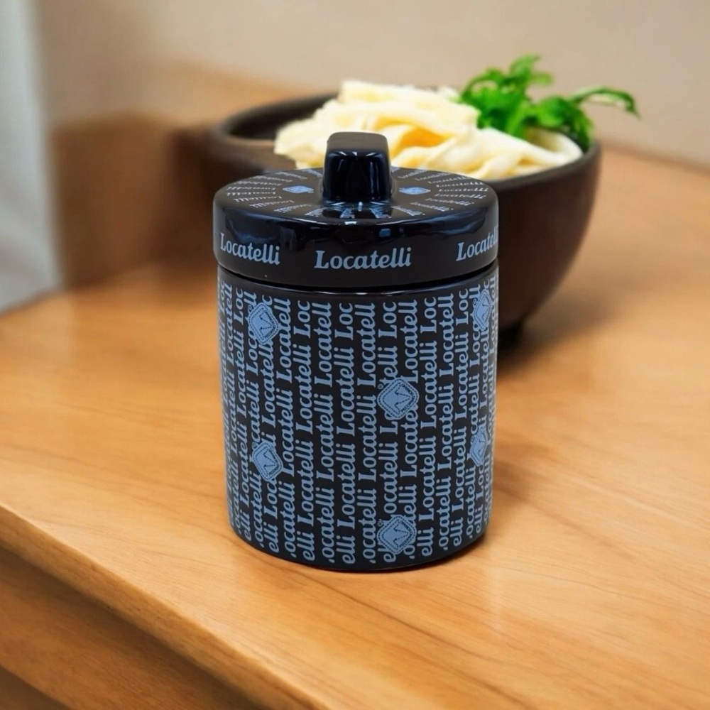 Locatelli Formaggiera Stoneware Bowl For Grated Cheese Ceramic Jar